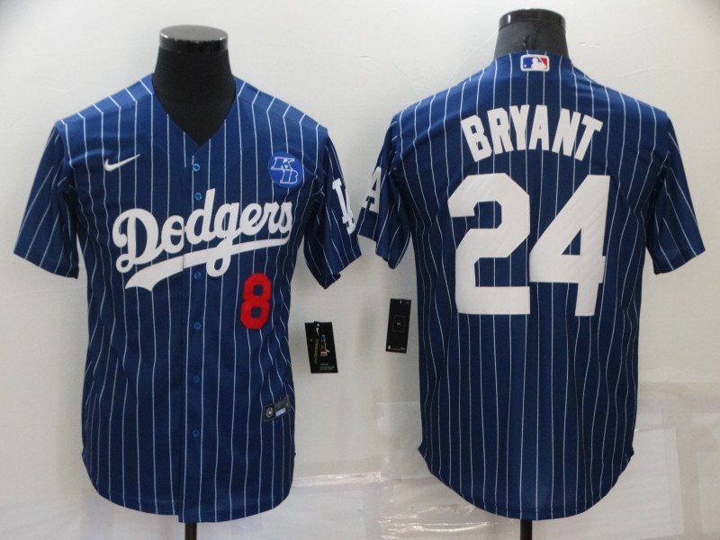 Men's Los Angeles Dodgers Front #8 Back #24 Kobe Bryant Navy With KB Patch Cool Base Stitched Jersey Men's Los Angeles Dodgers Front #8 Back #24 Kobe Bryant Navy With KB Patch Cool Base Stitched Jersey
